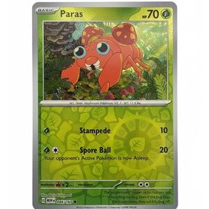 Pokemon Paras 046/165 Common Card 2022 Near Mint Grass Type TCG